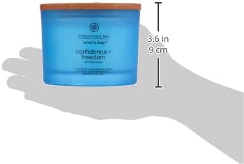 Chesapeake Bay Candle Scented Candle, Confidence + Freedom (Oak Moss Amber), 3-Wick Coffee Table Jar, Blue, Home Décor