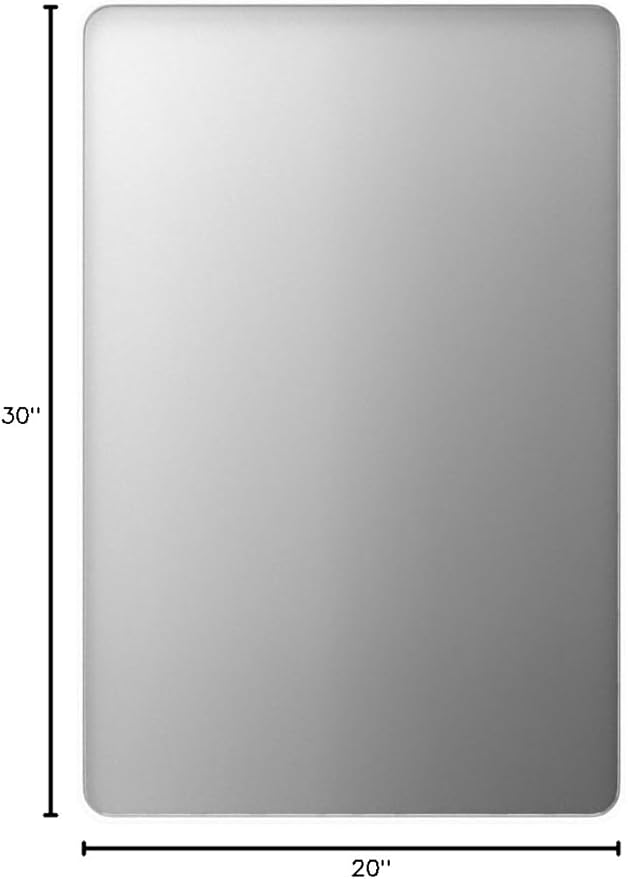 LOAAO 20x30 Inch White Metal Framed Bathroom Mirror for Wall, White Bathroom Vanity Mirror Farmhouse, Large Rounded Rectangle Mirror, Anti-Rust, Hangs Horizontally or Vertically