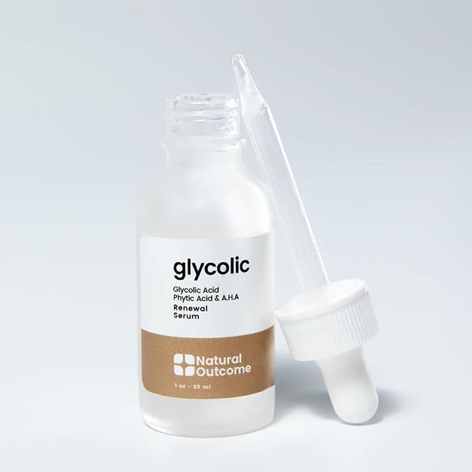 Natural Outcome Glycolic Acid/AHA 12% Renewal Serum | Anti-Aging Exfoliating Facial Serum | Increases Cell Turnover Leaving Behind Smoother Skin | Clarifies Acne and Rejuvenates Skin | 1 Oz