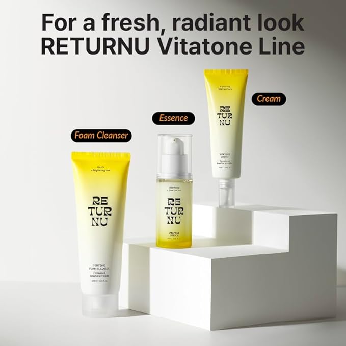 Vitatone Essence, Vitamic C Serum with 5% Niacinamide & Jeju Green Tangerine, for Glass Skin, Clarifying, Radiant Complexion, Fast Absorbing, Korean Skincare (30ml / 1.01 fl. oz)