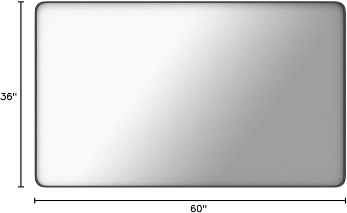 LOAAO Black Metal Framed Bathroom Mirror for Wall, Large 60X36 Inch Rounded Rectangle Mirror, Matte Black Bathroom Vanity Mirror Farmhouse, Anti-Rust, Tempered Glass, Hangs Horizontally or Vertically