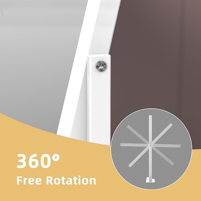 FENCHILIN Vanity Mirror with Lights 16.14" x 11.81",Lighted Makeup Mirror and Hollywood Mirror with Smart Touch Control 3 Colors Dimmable LED Light, 360°Rotation 10X Magnification(White)