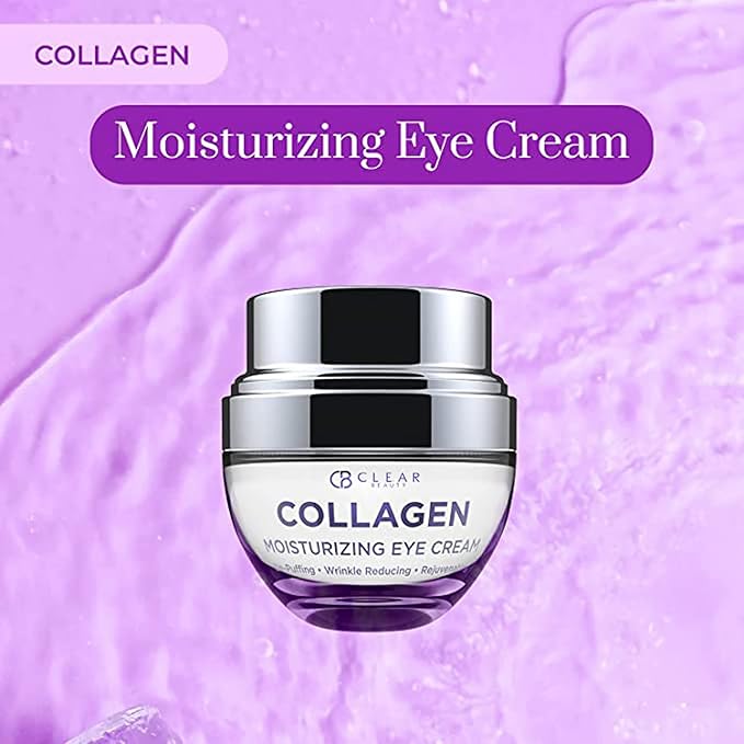 Clear Beauty Collagen Eye Cream - Moisturizing, Plumping & Reduces Dark Circles & Wrinkles - Dermatologist Tested, Clean Beauty & Cruelty-Free Korean Skin Care for All Skin Types - 1.01 Fl. Oz