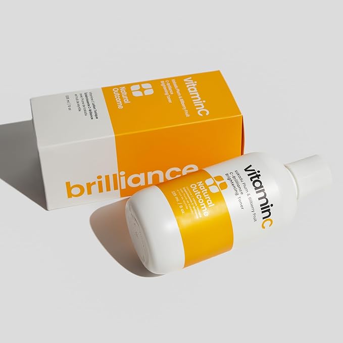 Natural Outcome C-Brilliance Vitamin C Toner for Face Daily Witch Hazel Facial Astringent with Kakadu Plum and Bilberry Fruit 8 oz Vegan, Fragrance Free