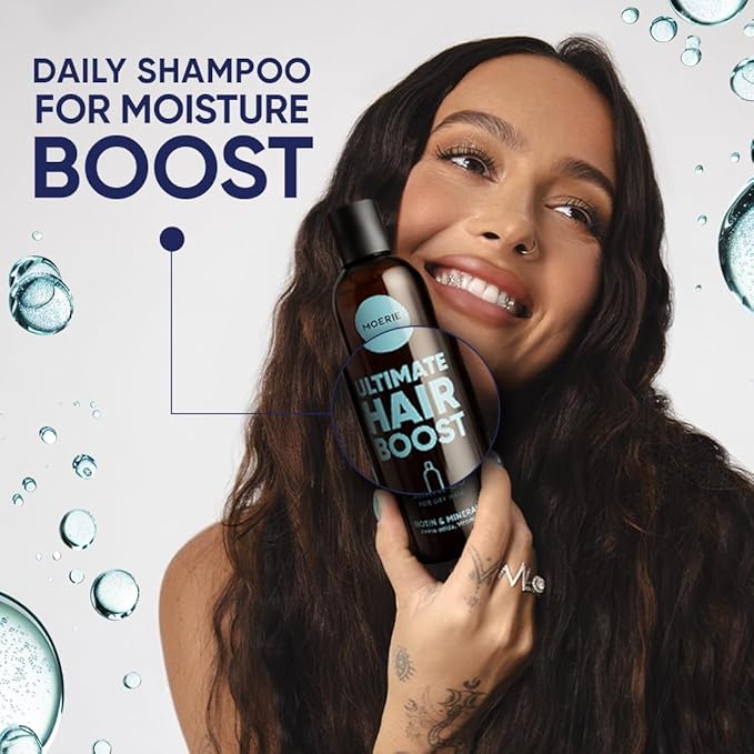 Moerie Ultimate Hair Growth Shampoo – For Longer, Thicker, Fuller Hair - Vegan Friendly Volumizing Hair Products – Paraben & Silicone Free – All Hair Types – Reverse Hair Loss
