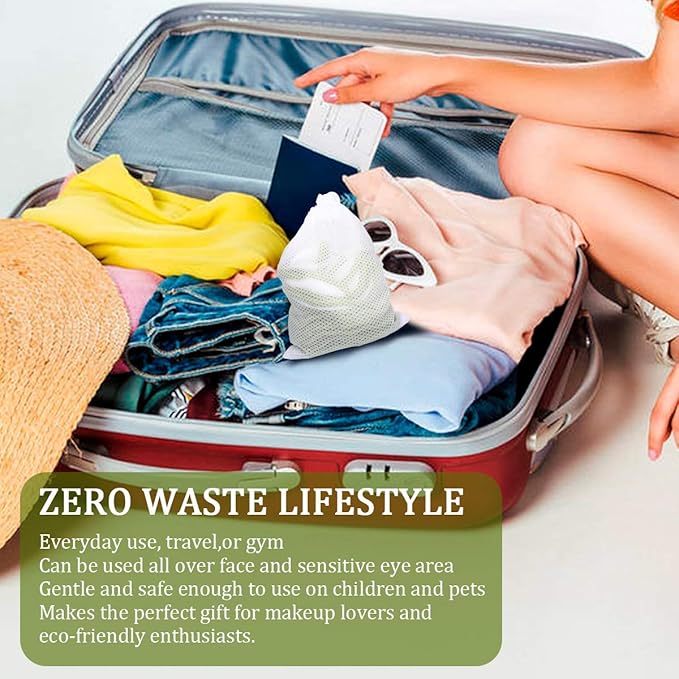 ProCIV Reusable Makeup Remover Pads - 20 Packs Washable Organic Bamboo Reusable Cotton Rounds for All Skin Types & Toner with Laundry Bag, Zero Waste Soft Reusable Cotton Pads for Woman Gift (Green)