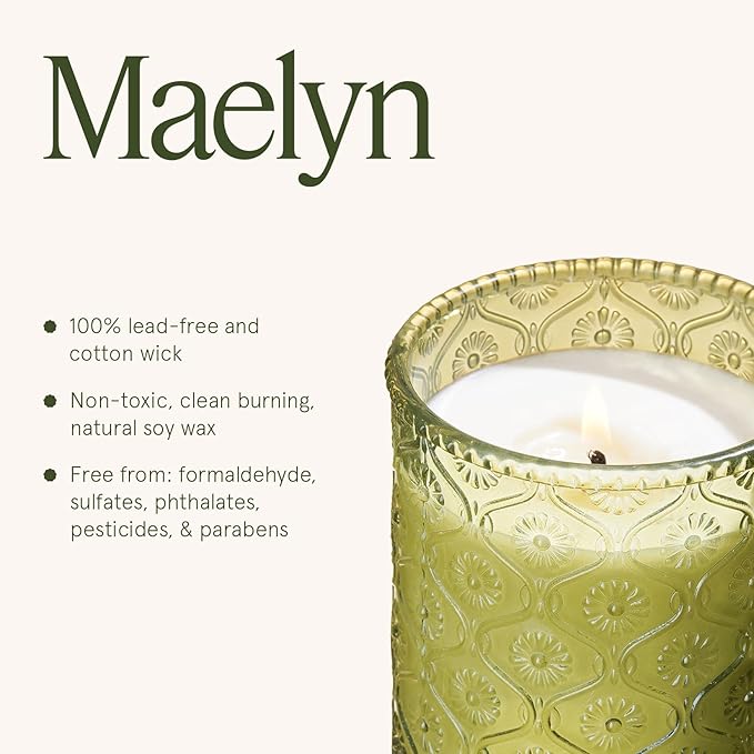 LA JOLIE MUSE Starlit Golden Fir Candle - Cedarwood, Patchouli, Fir Balsam | 6 oz Natural Soy Wax | 40 Hours Clean Burn | Balsam and Fir Candle | Gift-Ready for Hosts & Gatherings