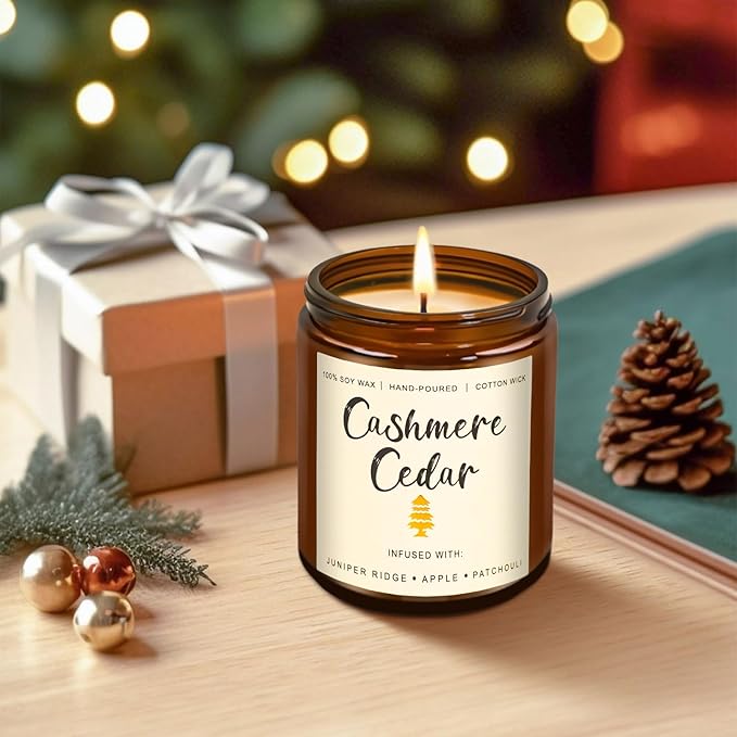 6 Pack Fall Scented Candles for Home, Candles Gifts Sets for Women Men Birthday Thanksgiving Day Merry Christmas, 7.1Oz Large Jar | Long Lasting Soy Wax Candles with Cinnamon Apple, Smoke Vanilla