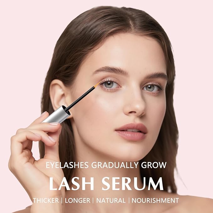 Lash Serum,Eyelash Growth Serum for Thicker, Longer, Fuller Eyelashes,Vegan and Cruelty-Free Formula for Sensitive Eyes 0.17 Fl Oz (Pack of 1)