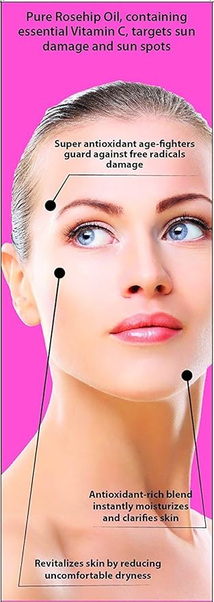 Advanced Clinicals Rosehip Oil For Face With Vitamin E + Botanicals Helps Improve Look Of Dark Spots, Wrinkles, Fine Lines, & Uneven Looking Skin Tone | Moisturizing Skin Care Face Serum, 2-Pack