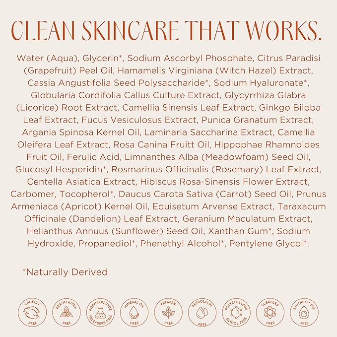 InstaNatural Vitamin C Face Serum with Hyaluronic Acid & Ferulic Acid | Brightening & Hydrating Formula for Radiant, Smooth-Looking Skin - 2 FL Oz