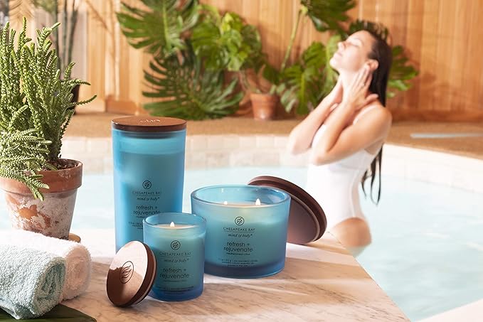Chesapeake Bay Candle, Scented Candle, Mind & Body Refresh + Rejuvenate (Mediterranean Citrus), Medium Jar, 8.8oz