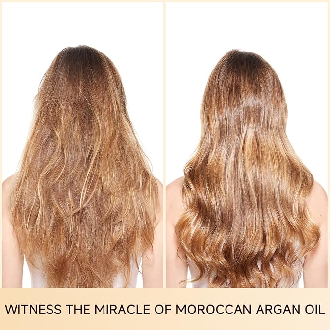 Outccogo Moroccan Argan Oil, Hair Oil for Frizzy Hair, Nourishing Smooths Moroccan Hair Oil for Frizz Control Curly Long Dry Damaged Curly Hair Treatment and Heat Protectant, 3.4 Fl Oz