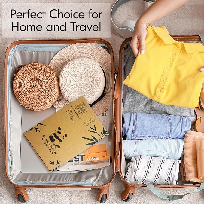 Reusable Makeup Removal Pads - 20 Pack with Laundry Bag - Soft Black Reusable Cotton Makeup Remover Pads for Face - Washable Bamboo Cotton Rounds