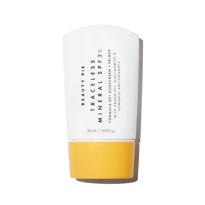 Beauty Pie Traceless Mineral Sunscreen + Primer SPF 30, 1.69 fl oz (50 ml) – Invisible Mineral Protection with Niacinamide, Argan Oil & Antioxidants