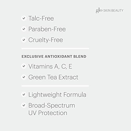 Glo Skin Beauty Luminous Liquid Mineral Foundation Makeup with SPF 18 (Almond) - Improves Uneven Skin Tone, Smooths & Corrects Imperfections, Sheer to Medium Coverage, Dewy Finish