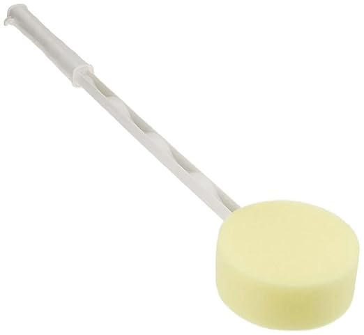 Sammons Preston Bath Sponge, Lightweight Long Handled Washer and Scrubber for Bath and Shower, Extended Reacher Cleaning Aid for Limited Range of Motion, Round