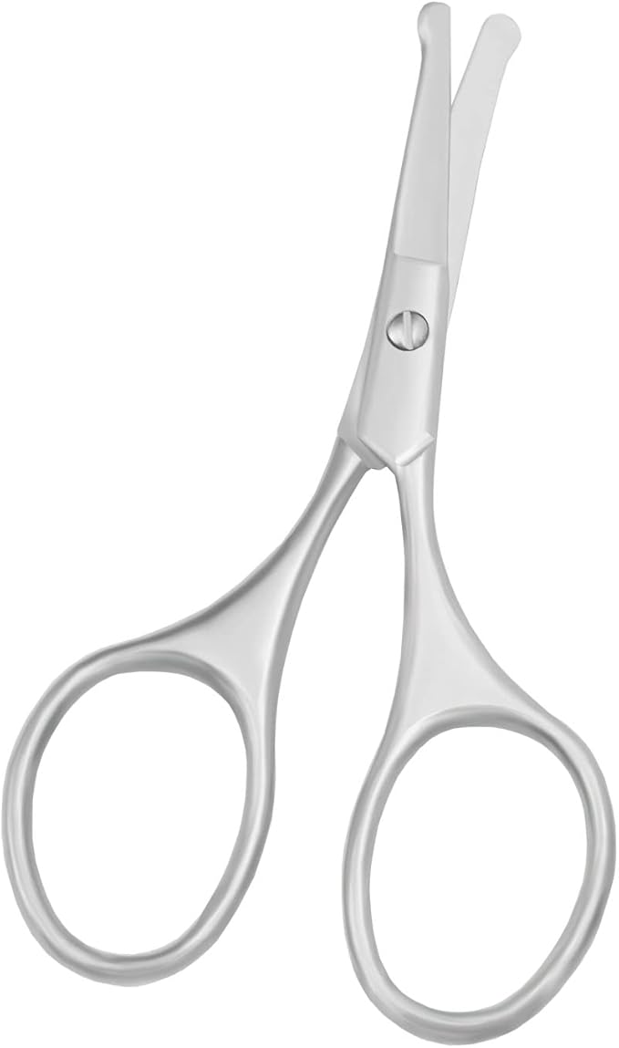 Multicolor Professional Grooming Scissors for Personal Care Facial Hair Removal and Ear Nose Eyebrow Trimming Stainless Steel Fine Straight Tip Scissors 3.9 Inch (Silver Set D)