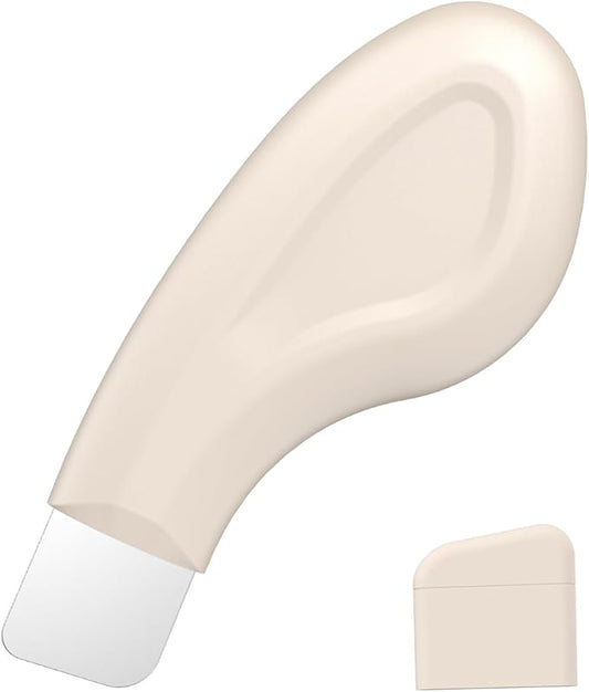 Blackhead Remover Tool, Silicone Face Scraper for Deep Cleansing, Skin Scrubber Face Spatula, Nose Blackhead Remover, Skin Care Tool for Men and Women (Beige)