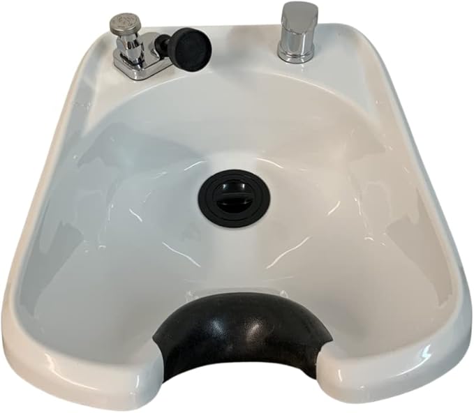 White Wall-Mounted,ABS Plastic, Tilting Shampoo Bowl, TLC-W13-WT