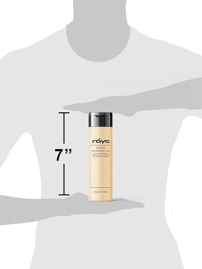 Raya Gentle Facial Cleansing Gel 8 oz (104) | Softening and Moisturizing Botanical Cleanser for Dry and Sensitive Skin| Helps Hydrate Smooth Complexion