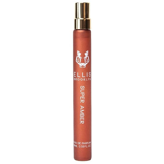 Ellis Brooklyn SUPER AMBER Eau de Parfum, Travel Spray, Warm Amber Perfume for Women, Gourmand, Vegan & Allergen-Free Fragrance with Vanilla Orchid, Cedarwood & Musk, 10ml / 0.33 Fl Oz