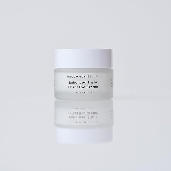 Uncommon Beauty Enhanced Triple Effect Eye Cream - Reduces Fine Lines, Wrinkles, and Dark Circles - Anti-Aging, Depuffing, and Hydrating - All Skin Types, Vegan, Cruelty Free, 0.67 FL OZ