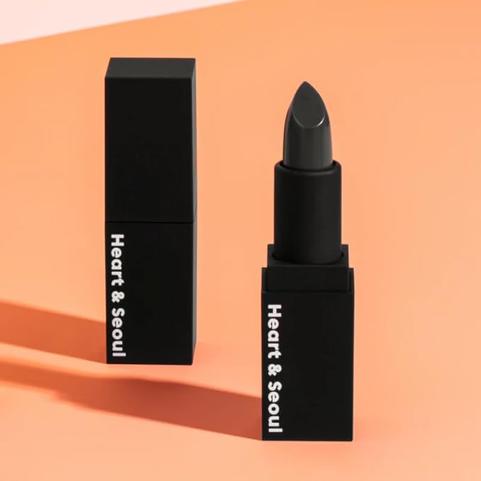 The Beauty Spy Heart & Seoul Black Rose pH-Reactive Lipstick, Ultra-Moisturizing Formula with Rosa Damascena Flower Oil, Shea Butter and Vitamin E, Makes Lips Juicy, Hydrated and Smooth