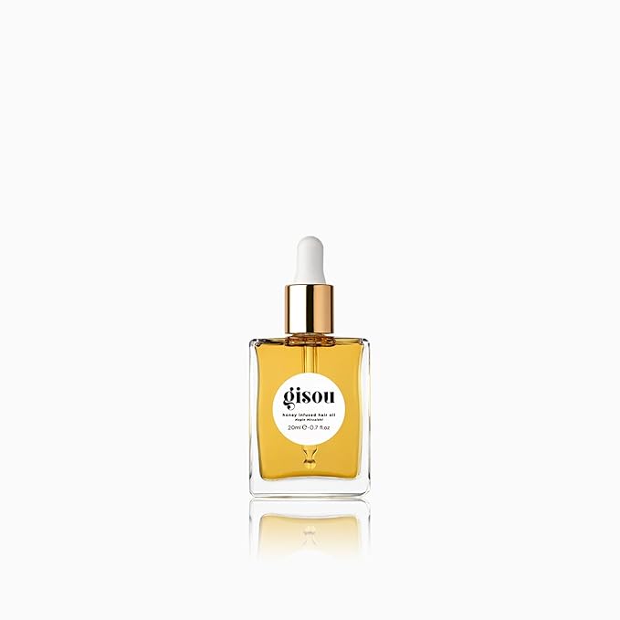 Gisou Honey Infused Hair Oil, Award-Winning Hydration, Frizz Control & Shine Treatment, Mirsalehi Honey & Botanical Oils, Heat Protection up to 450°F, All Hair Types (20ml)