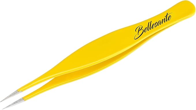 2 PCS Precision Surgical Grade Tweezers - Best Stainless Steel Sharp Tweezers for Ingrown Hair Extraction, Precise Eyebrow, Facial and Body Hair Grooming, Splinter, & Tick - Needle Nose