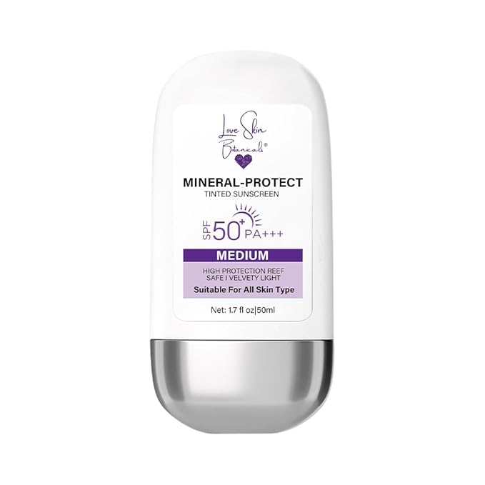 Mineral Protect Tinted Sunscreen SPF 50 PA+++ – Medium Tint | 100% Mineral, Reef-Safe, No White Cast, Chemical-Free, Unscented, Daily Face Sunscreen