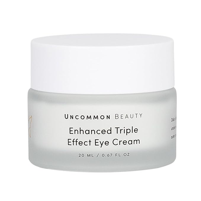 Uncommon Beauty Enhanced Triple Effect Eye Cream - Reduces Fine Lines, Wrinkles, and Dark Circles - Anti-Aging, Depuffing, and Hydrating - All Skin Types, Vegan, Cruelty Free, 0.67 FL OZ