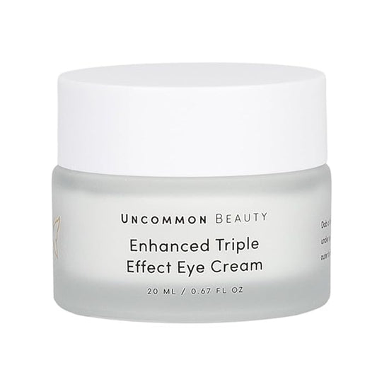 Uncommon Beauty Enhanced Triple Effect Eye Cream - Reduces Fine Lines, Wrinkles, and Dark Circles - Anti-Aging, Depuffing, and Hydrating - All Skin Types, Vegan, Cruelty Free, 0.67 FL OZ
