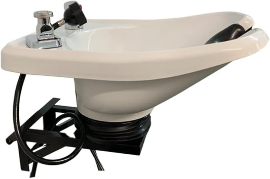 White Wall-Mounted,ABS Plastic, Tilting Shampoo Bowl, TLC-W13-WT