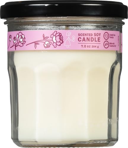 MRS. MEYER'S CLEAN DAY Soy Aromatherapy Candle, 35 Hour Burn Time, Made with Soy Wax and Essential Oils, Peony, 7.2 oz