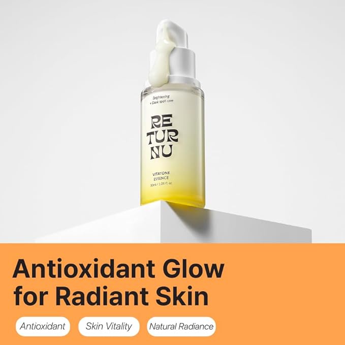 Vitatone Essence, Vitamic C Serum with 5% Niacinamide & Jeju Green Tangerine, for Glass Skin, Clarifying, Radiant Complexion, Fast Absorbing, Korean Skincare (30ml / 1.01 fl. oz)