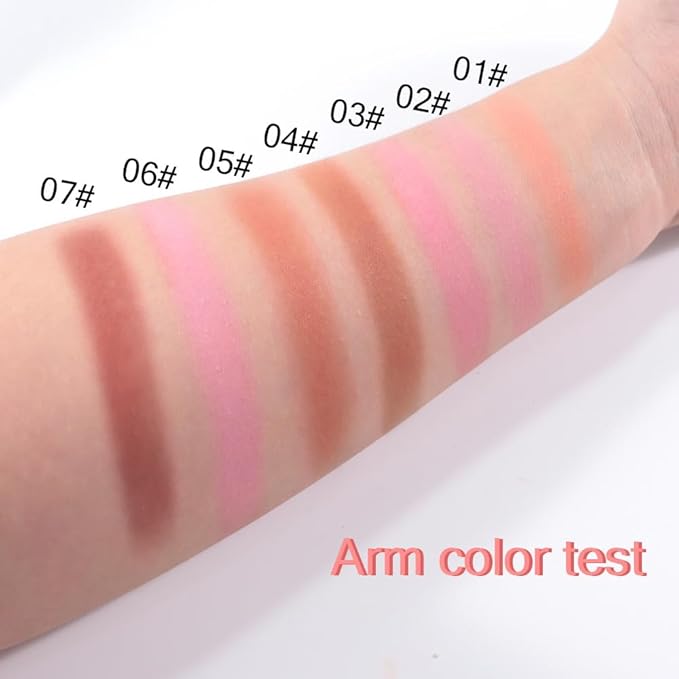 Powder Matte Blush Cheeks Face Makeup for Women With Mirror and Powder Puff Monochrome Blushes Lightweight,Smooth,Blendable,Fade and Transfer-Resistant Baked Blush,Effortless Matte Natural Finish