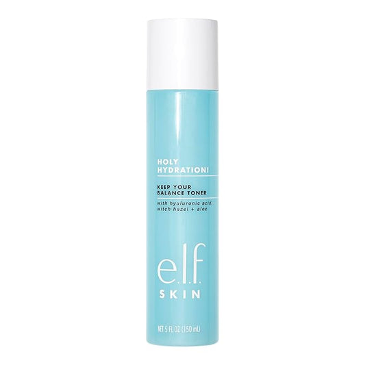 e.l.f. Keep Your Balance Toner, Gentle, Refreshing, Removes Makeup & Impurities, Hydrates, Cleanses, Soothes, Infused with Hyaluronic Acid, Witch Hazel and Aloe, 5.07 Fl Oz