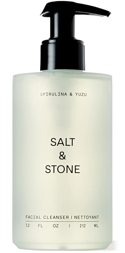 Salt & Stone Facial Cleanser for Women & Men, Spirulina & Yuzu Gentle Facial Wash with Hyaluronic Acid, Squalane, For All Skin Types, Vegan, Cruelty Free, 7.2 oz