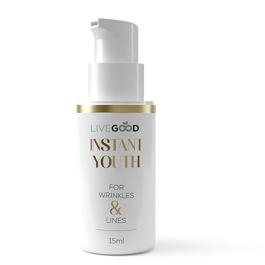LIVEGOOD™ Instant Youth, Wrinkle Reducer – Rapid Action Eye Cream for Fine Lines, Puffiness & Under-Eye Bags, Lightweight Anti-Aging Formula, Smoother Appearance, 15ml Bottle