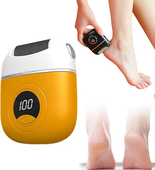 Upgrade Digital Electric Foot Polisher, 2024 New USB Rechargeable Foot Repair and Grinding Device, Electric Callus Remover Foot File with 2 Speeds for Men Women Dry Callus Dead Skin (Yellow)