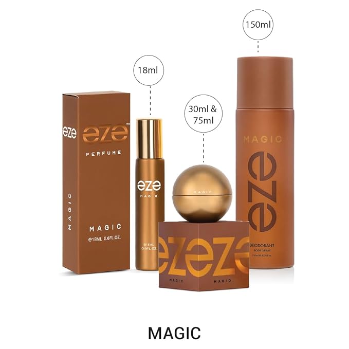 EZE Elevate Magic Perfume For Men - 75ml | Premium Long Lasting Fragrance with Cinnamon, Lavender & Deep Blend of Spices, Amber, Leather, Oud & Woods | Bold Masculine Scent | Luxury Gift for Him