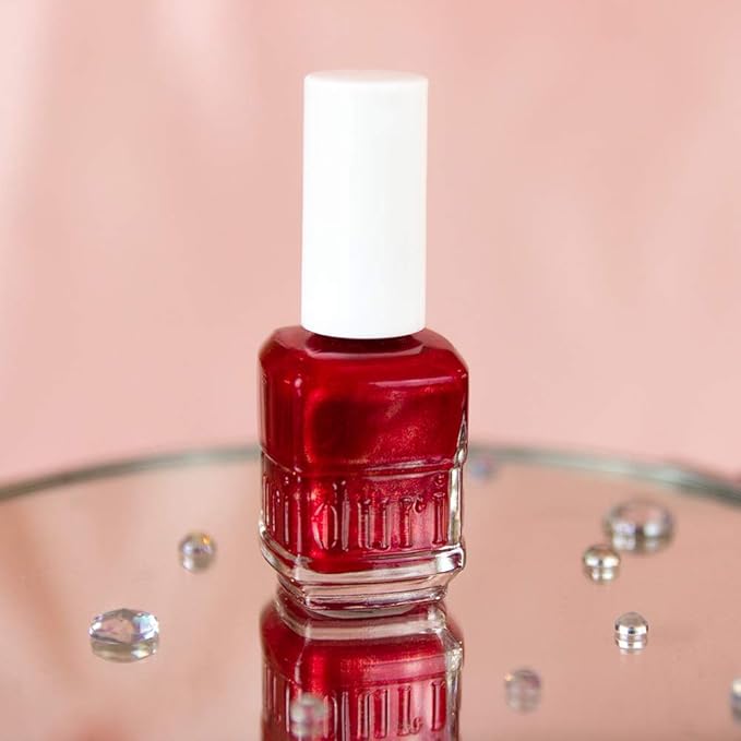duri Nail Polish, 754 Social Bubble, Red Glitter Shimmer, Full Coverage, 0.45 Fl Oz