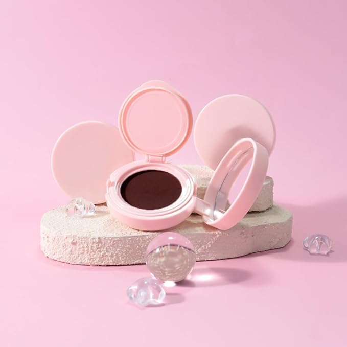 Powder Matte Blush Cheeks Face Makeup for Women With Mirror and Powder Puff Monochrome Blushes Lightweight,Smooth,Blendable,Fade and Transfer-Resistant Baked Blush,Effortless Matte Natural Finish