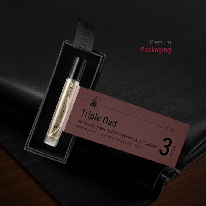 Tripe Oud Mixology Eau de Parfum - Mixture of Ombr Nomad, I.spahan and Oud For Greatness, Unisex Perfume 0.34 Fl Oz (10ml)