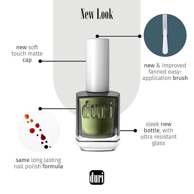 duri Nail Polish, 681 Flambe Orange, Orange Metallic Shimmer, Full Coverage, Quick Drying, Lasting, New Brush, Easy to Apply, 0.45 Fl Oz Coosmetics