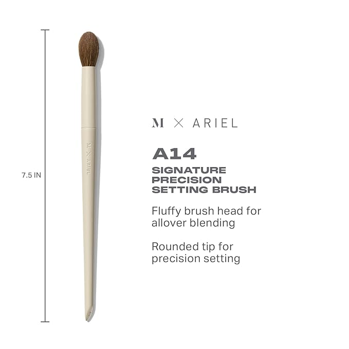Morphe x Ariel Full Makeup Brush Collection - Includes A24 Foundation, A58 Cream Contour, A19 Dual-Ended Concealer, A14 Precision Setting, and A22 Blush Brushes (5 Piece Set)