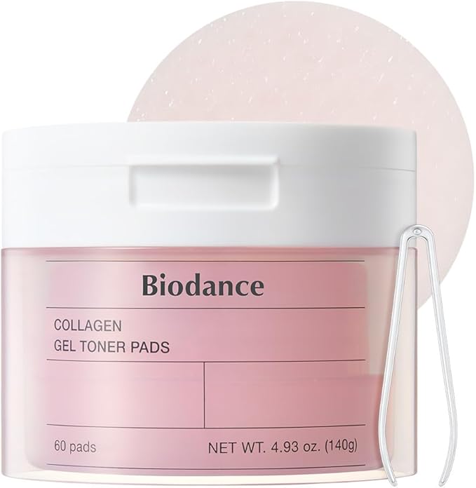 Biodance Collagen Gel Toner Pads, Pore Minimizer for Face, Improving Elasticity, Plumping Toner Pads for Sensitive Skin, Korean Skincare, Stocking Stuffers for Teen Girlsㅣ4.93 fl.oz.(140g)*60Pads