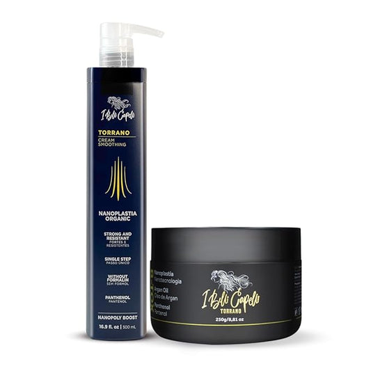 I Belli Capelli Torrano Keratin Hair Treatment Kit - Formaldehyde-Free Straightening with Nanoplastia and B-tox (2 Pack)