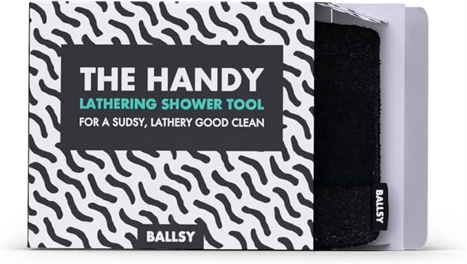 Ballsy Handy Shower Tool Sponge for Generating Extra Suds, with Gently Exfoliating Design